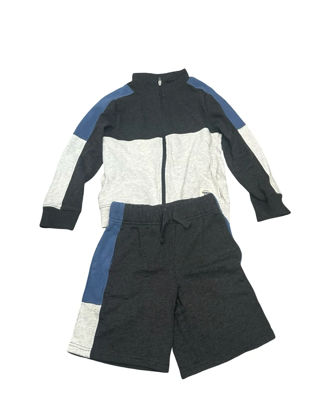 GUC OshKosh B'gosh Boys Size 6 Gray & Blue Colorblock Kids Matching Set